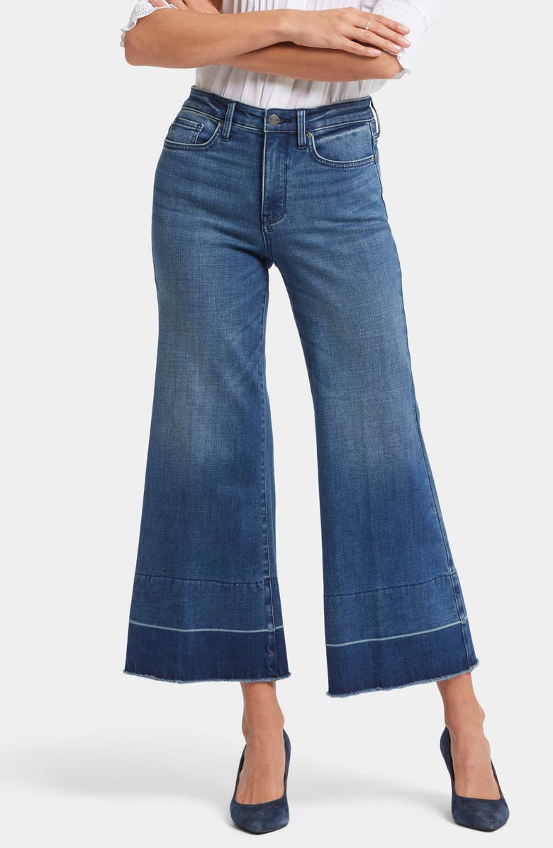 NYDJ Mia Shadow Hem Ankle Palazzo Jeans, Main, color, Stone Bridge