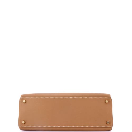 Pre-owned Hermes Hermes Kelly Handbag Brown Courchevel With Gold Hardware 35 In Gold