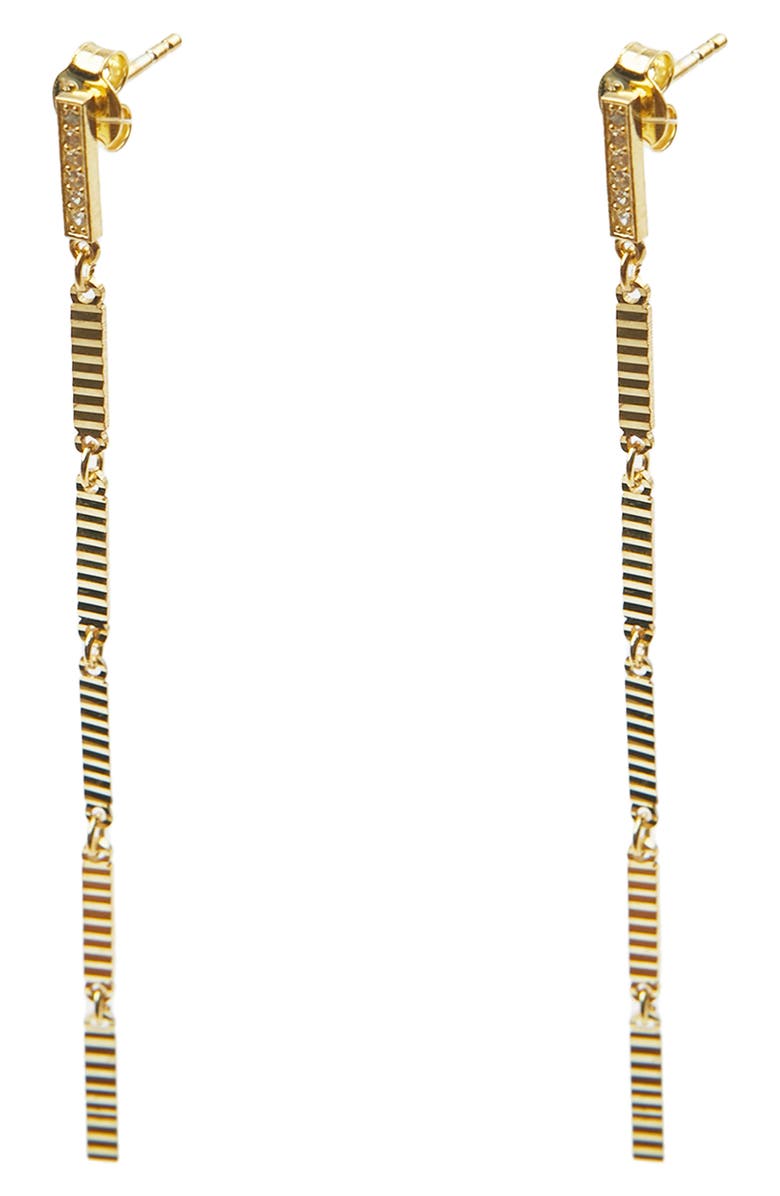 Argento Vivo Sterling Silver Linear Drop Earrings, Main, color, Gold