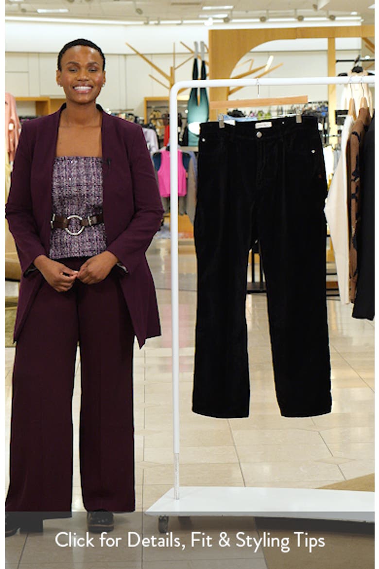 SAT '90s High Waist Relaxed Straight Leg Velvet Pants video