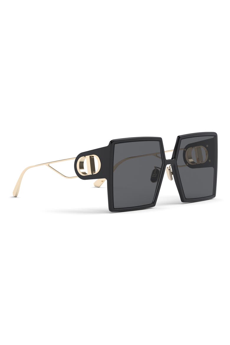 30Montaigne SU 58mm Square Sunglasses, Alternate, color, SHINY BLACK / SMOKE POLARIZED