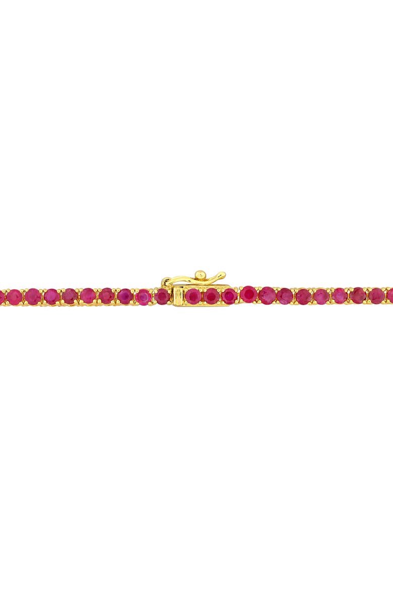 Gemstone Tennis Necklace 14k Gold, Alternate, color, Ruby