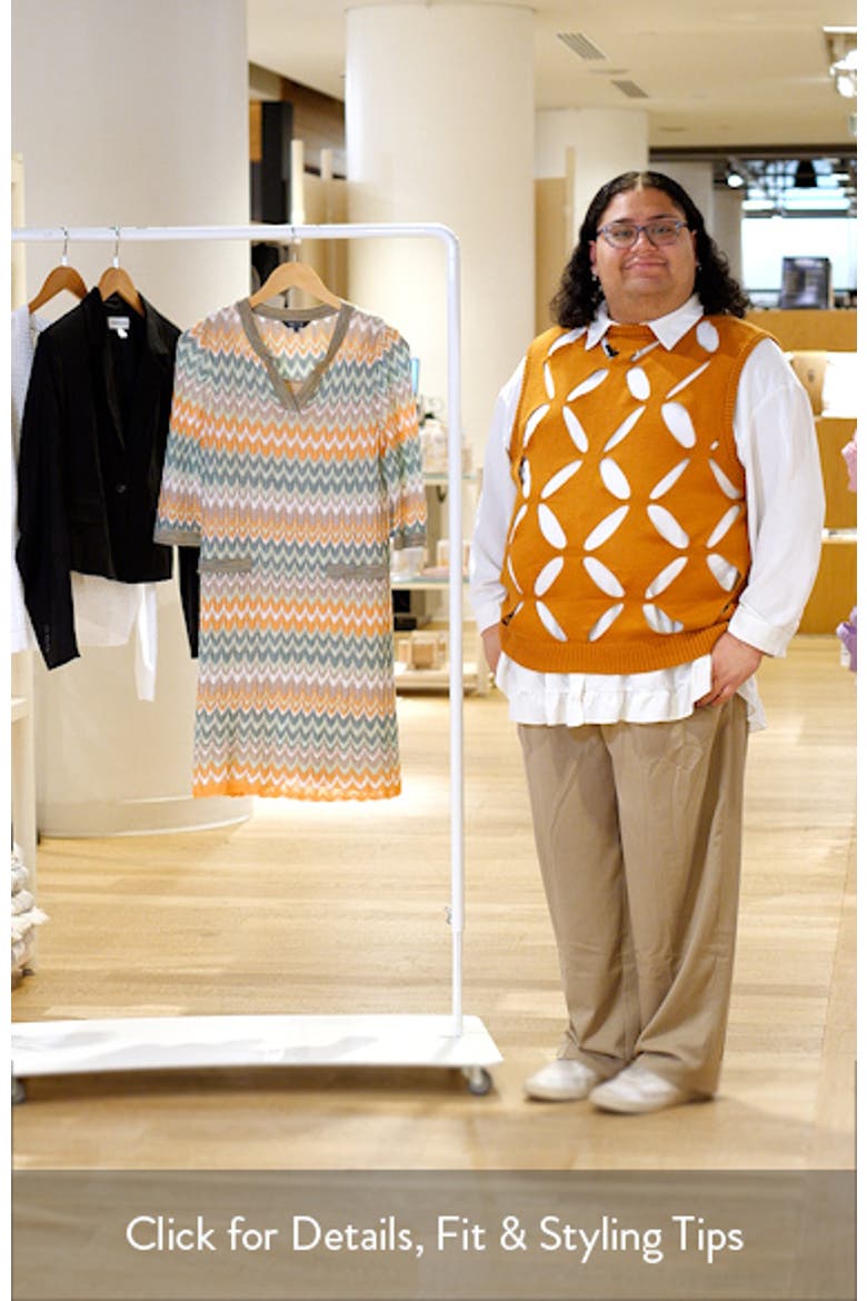 Pointelle Zigzag Knit Shift Dress video