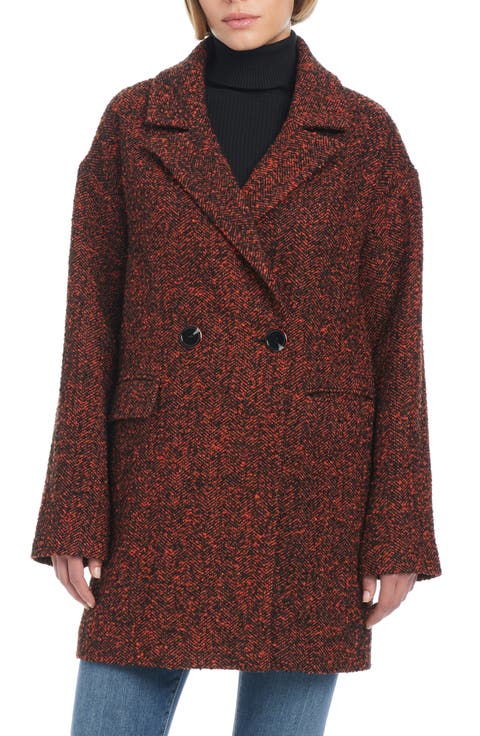 Double Breasted Herringbone Coat