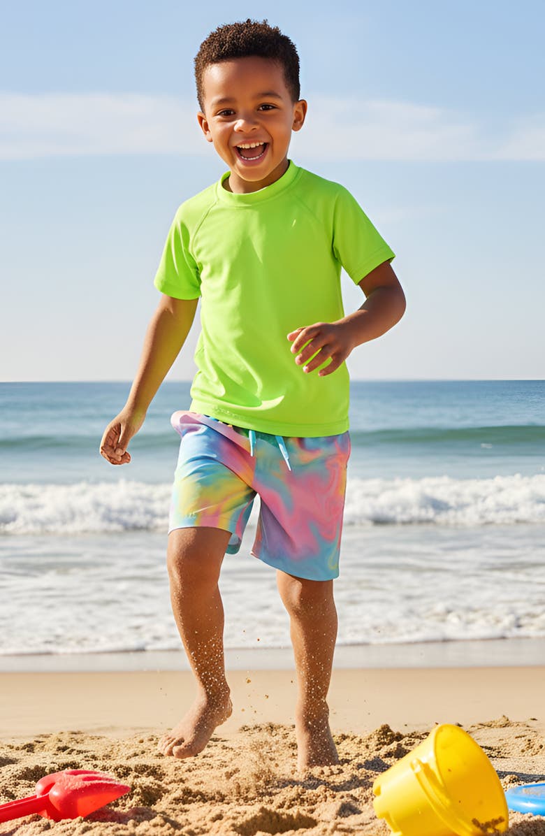 Limeapple Zuma Neon Lime Short Sleeve Rashguard, Alternate, color, Lime