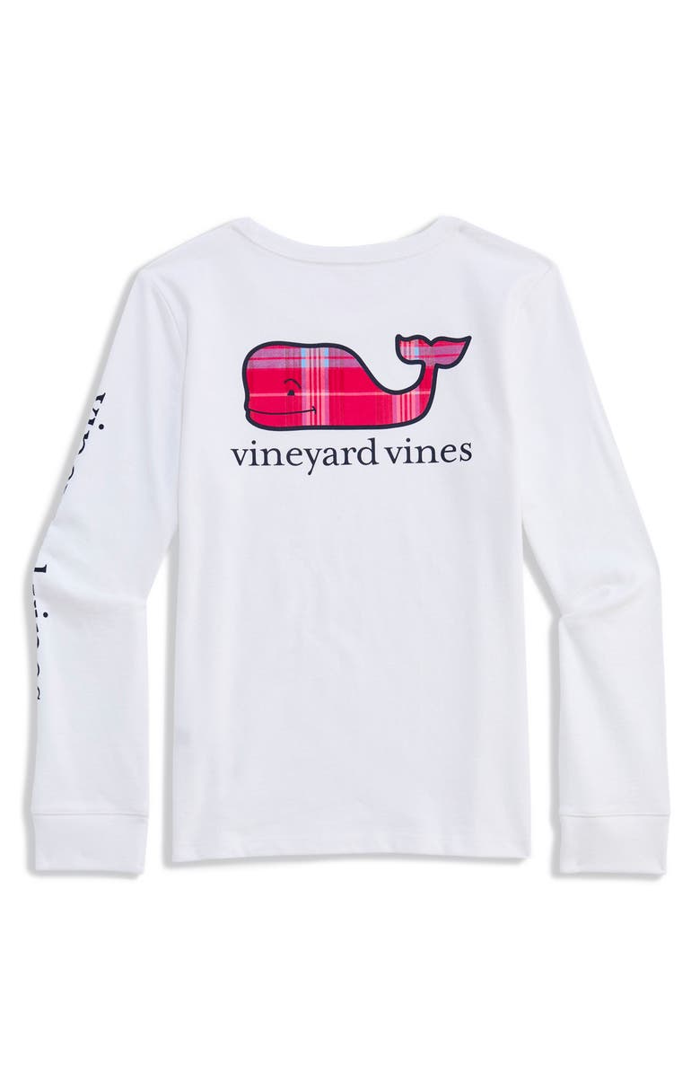 vineyard vines Kids' Madras Whale Cotton Graphic Pocket T-Shirt, Alternate, color,