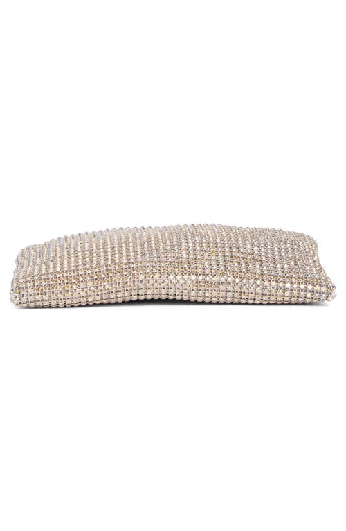 Jessica Mcclintock Dolly Oversize Rhinestone Mesh Shoulder Bag In Gold