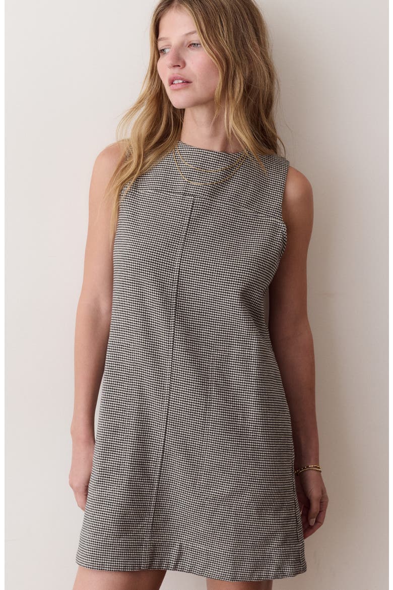 Izzy Houndstooth Moleskin Shift Minidress, Alternate, color, HOUNDSTOOTH