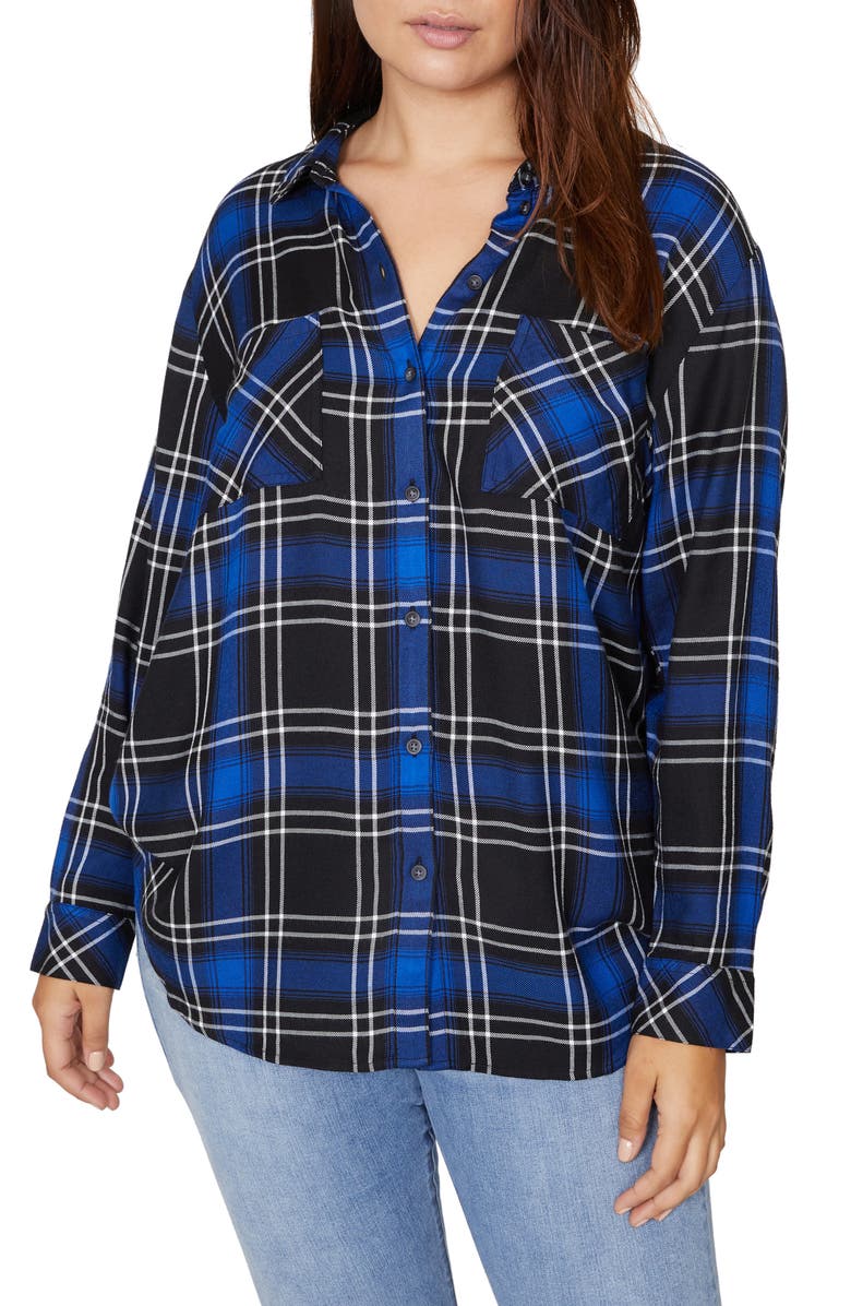 Sanctuary New Generation Plaid Boyfriend Shirt, Main, color, 