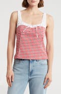 Elodie Gingham Fitted Crop Top