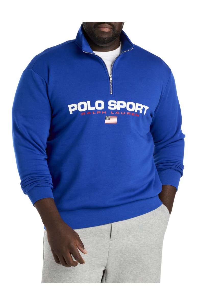 Polo Ralph Lauren Big & Tall Polo Sport 1/4-Zip Fleece Sweatshirt, Main, color, Sapphire Star/White