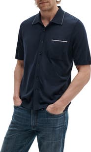 rag & bone Conrad Silk & Cotton Dalton Knit Button-Up