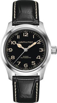 Hamilton Khaki Field Murph Leather Strap Watch, 38mm