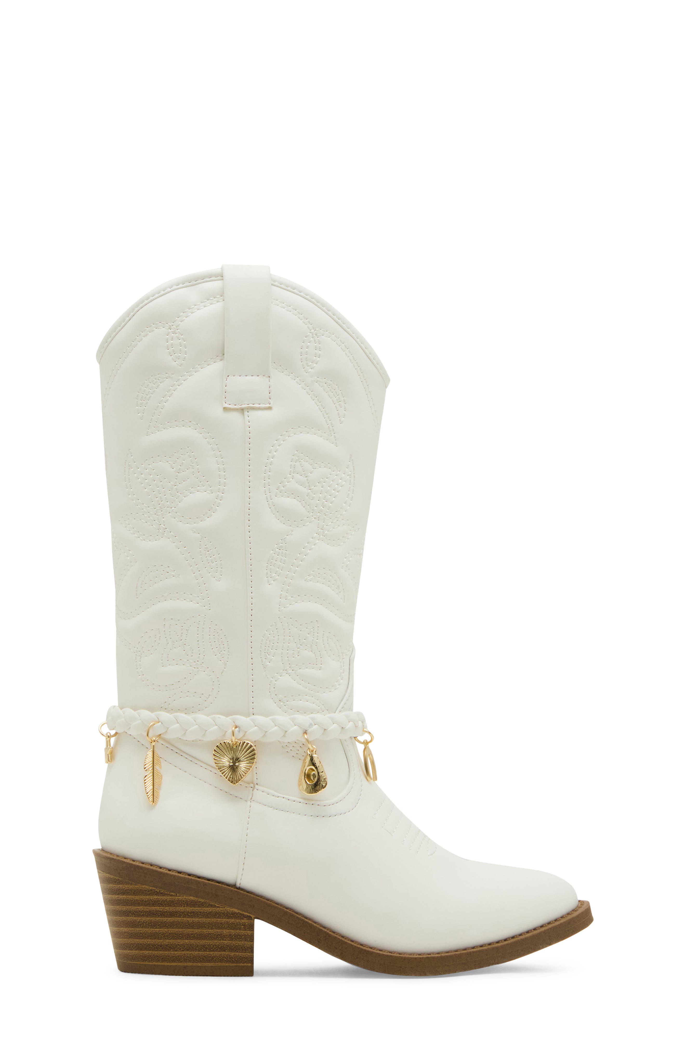 Steve Madden Kids' Jleana Western Boot, Alternate, color, White