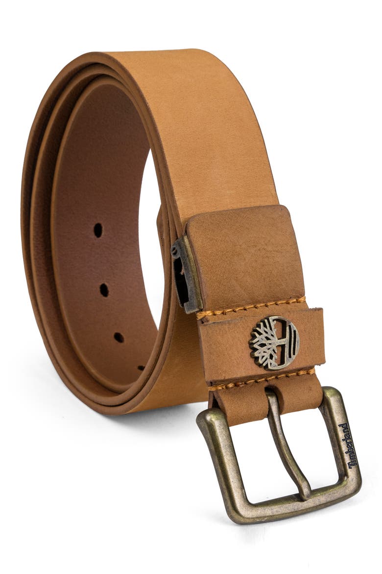 Logo Leather Belt, Main, color, 041S-WHEAT