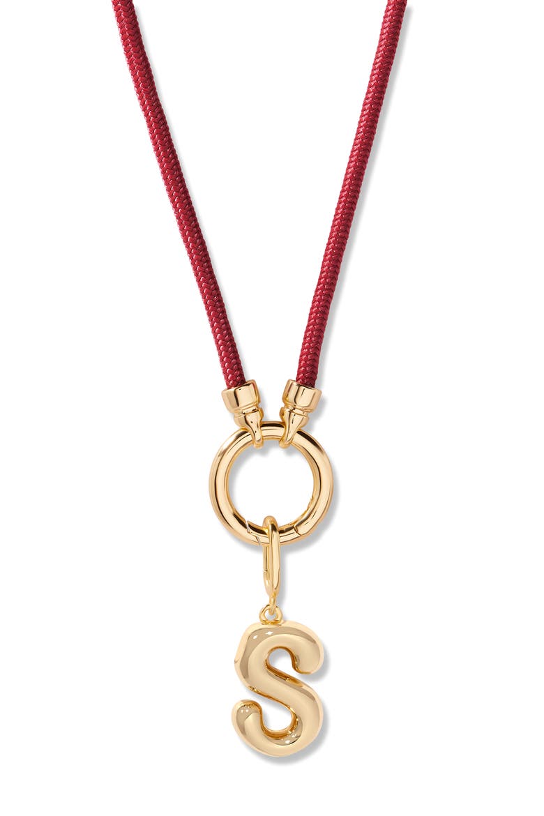 Kai Initial Charm Necklace, Main, color, GOLD/ PURPLE S