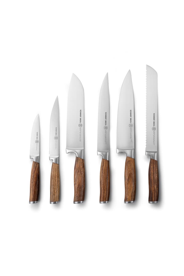 Zebra Wood 7-Piece Knife Block Set, Alternate, color, Brown