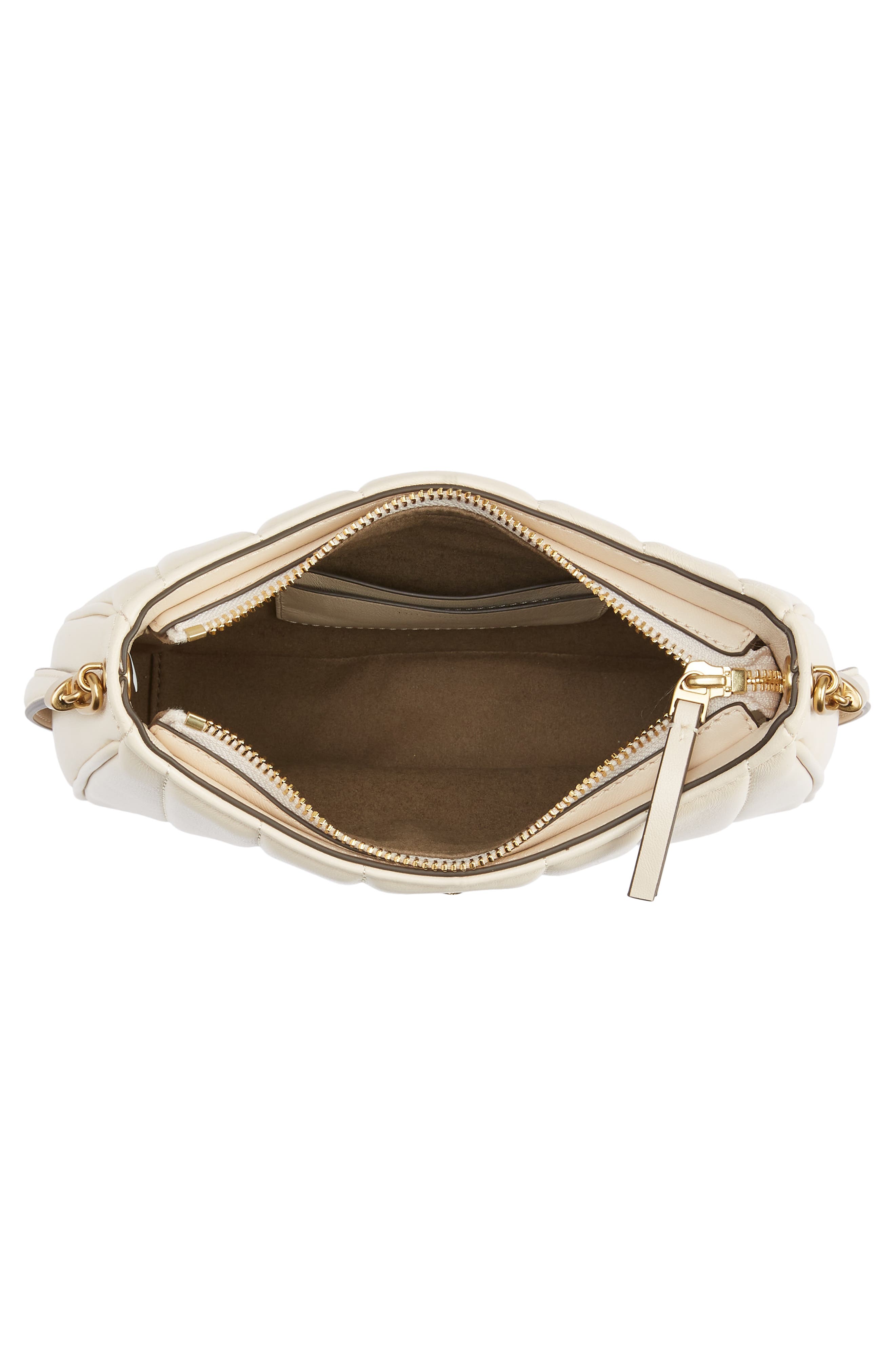 Kira Mini Quilted Leather Satchel, Alternate, color, BRIE / ROLLED GOLD