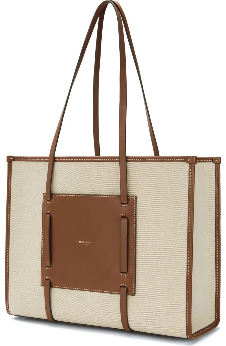 DeMellier Capri Canvas Tote, Alternate, color, Salt/ Pepper / Tan W/ Be