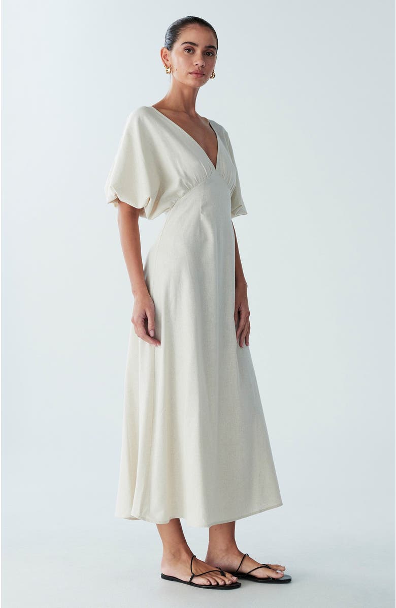 ST MRLO Palm Midi Dress, Alternate, color, Natural