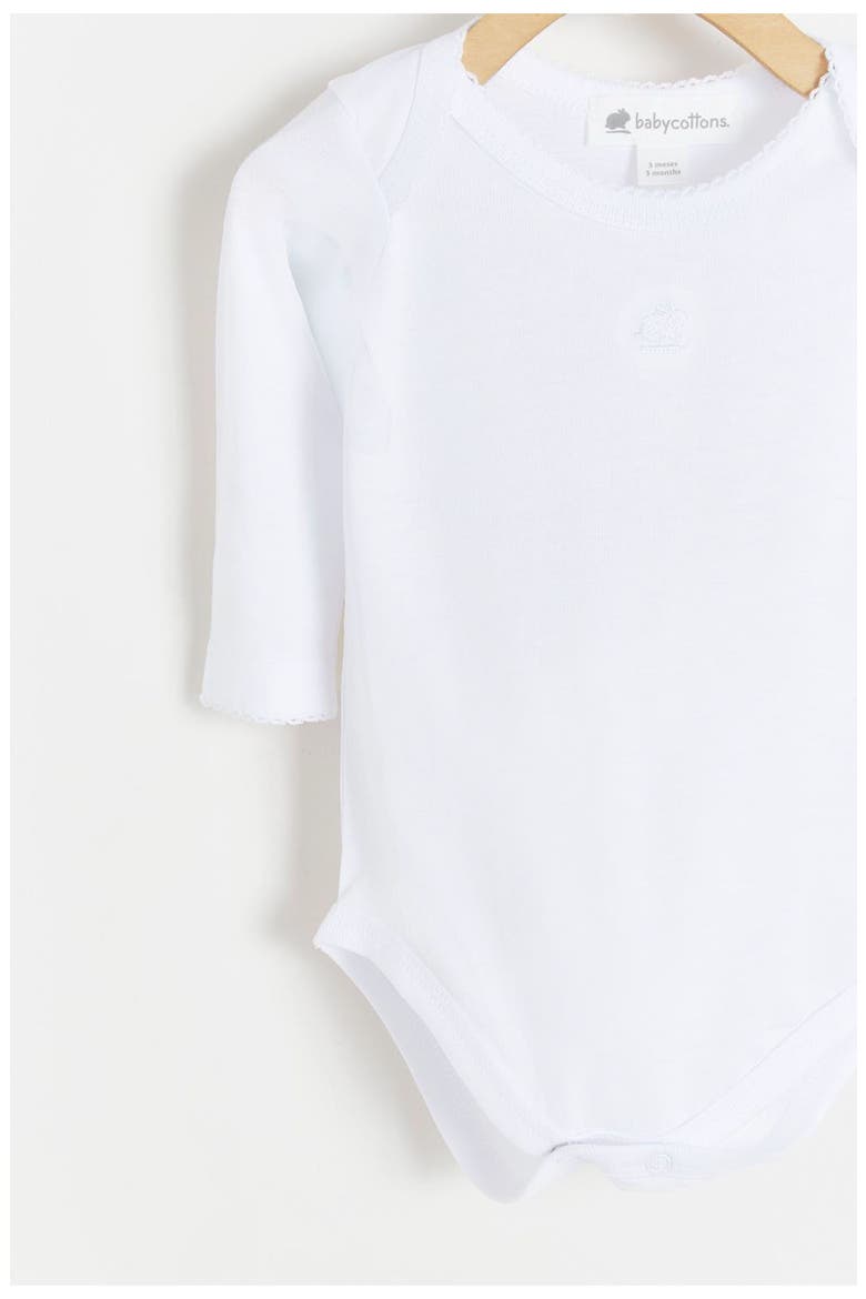Logo Long Sleeve Bodysuit 2-Pack for Infant, Alternate, color, White