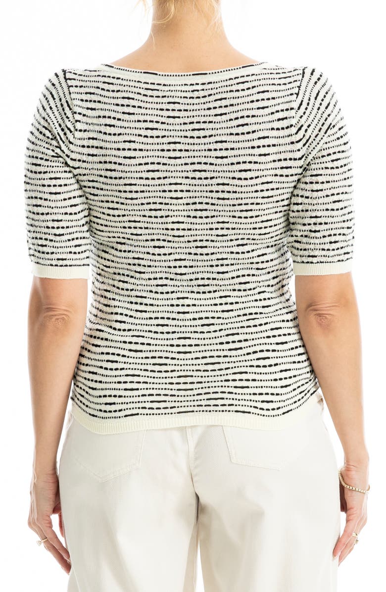 MAX STUDIO Pattern Elbow Sleeve Sweater, Alternate, color, Ivory/ Black