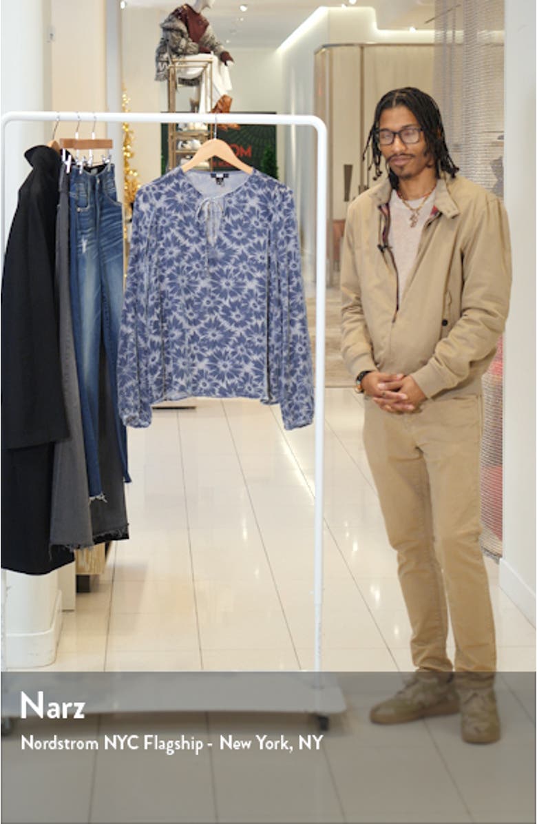 Selmah Velvet Flower Tie Neck Top, sales video thumbnail