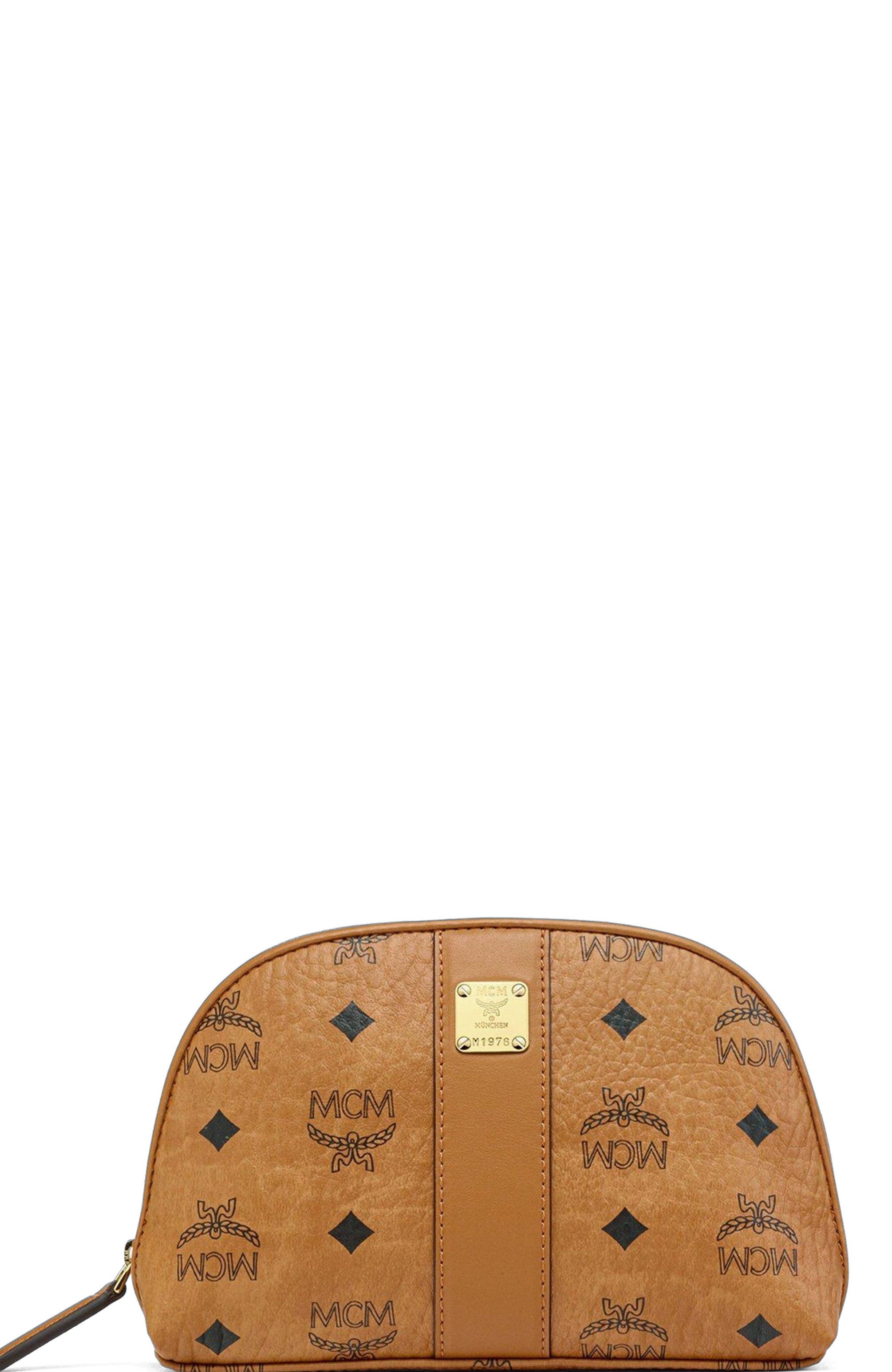 MCM Aren Cosmetic Pouch in Visetos, Main, color, 