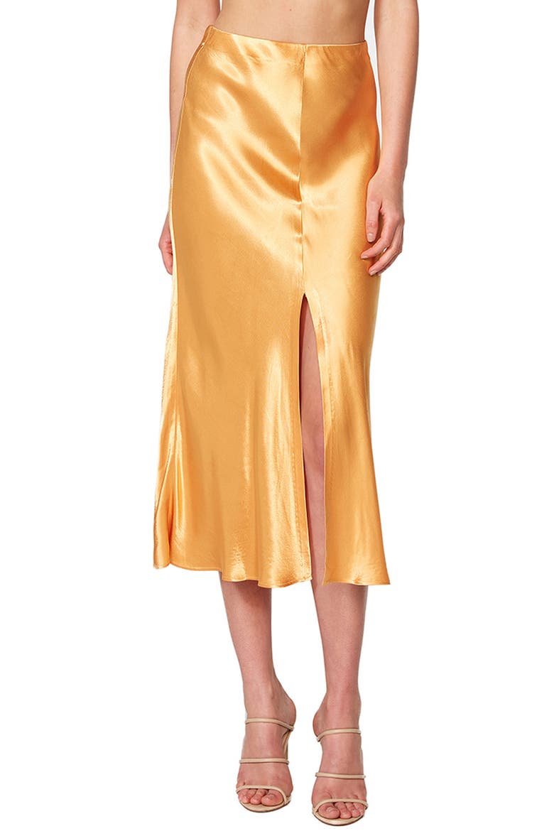 Satin Slip Skirt, Main, color, TANGERINE