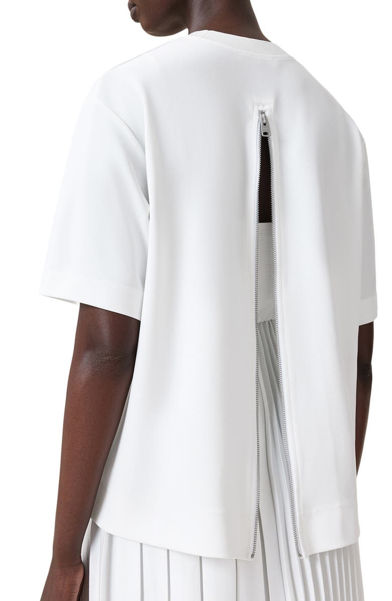 AllSaints Jax Short Sleeve Top & Pleated Sleeveless Dress, Alternate, color, Chalk White