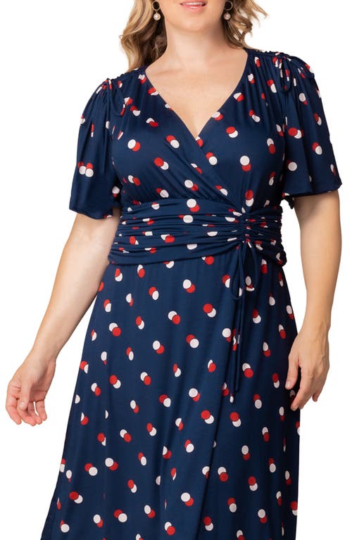 Kiyonna Jemma Ruched Tie Dress In Blue
