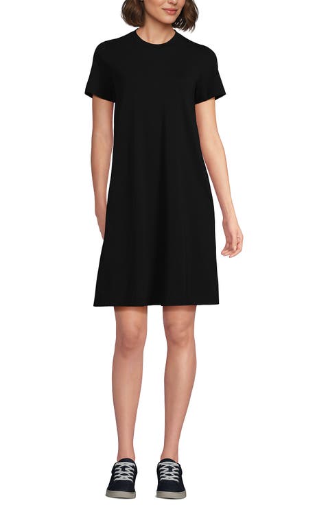 Cotton Jersey Crew Neck T Shirt Dress