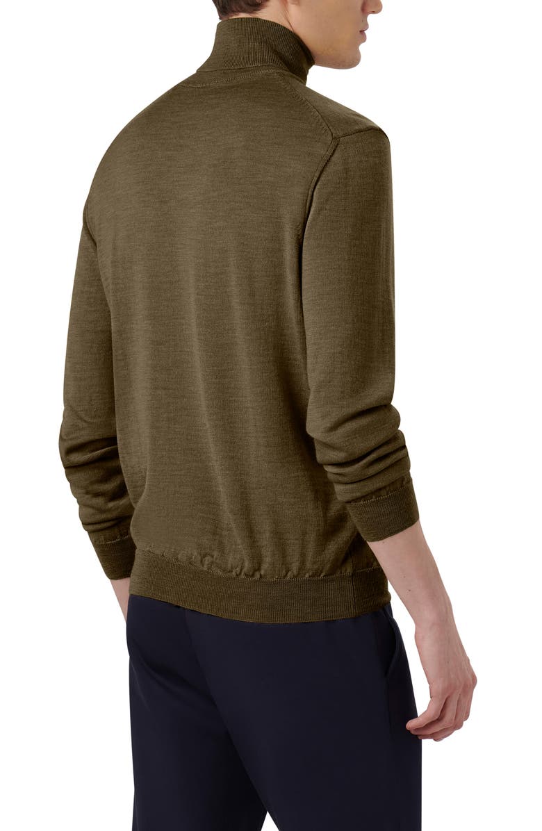 Bugatchi Sawyer Merino Wool Turtleneck Sweater, Alternate, color, Khaki