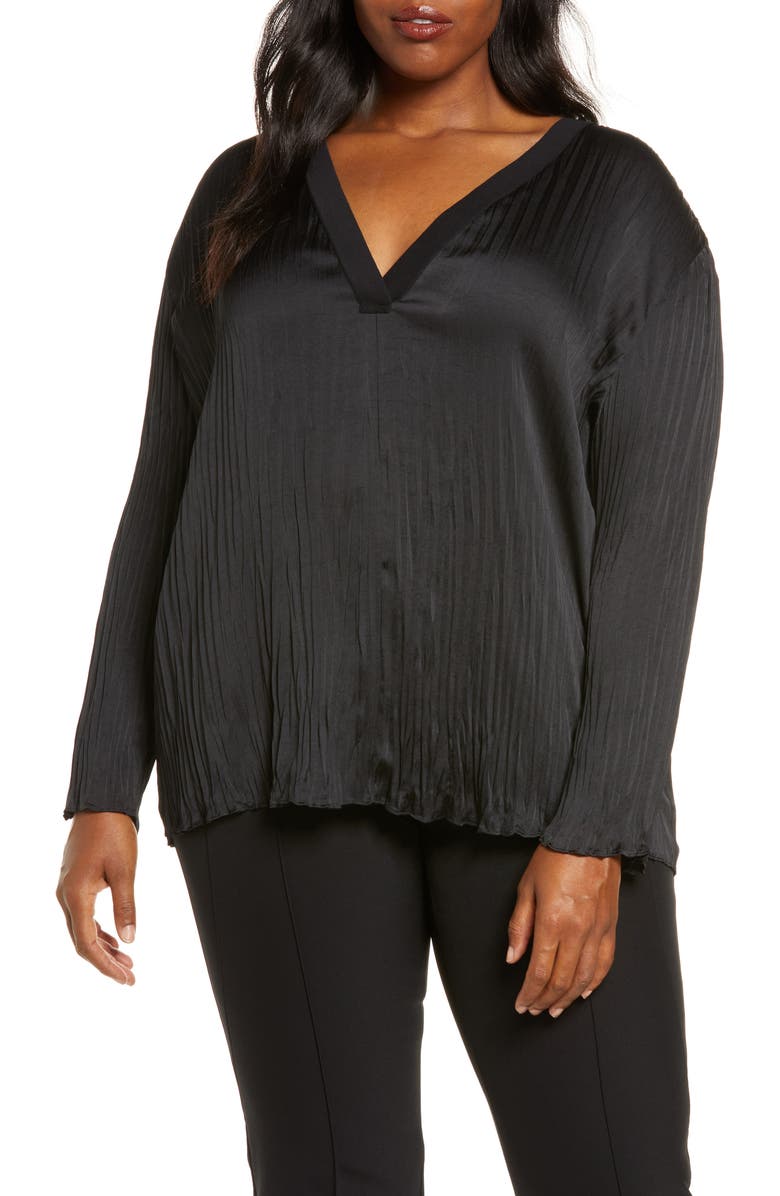 Vince Crushed Satin Blouse, Main, color,