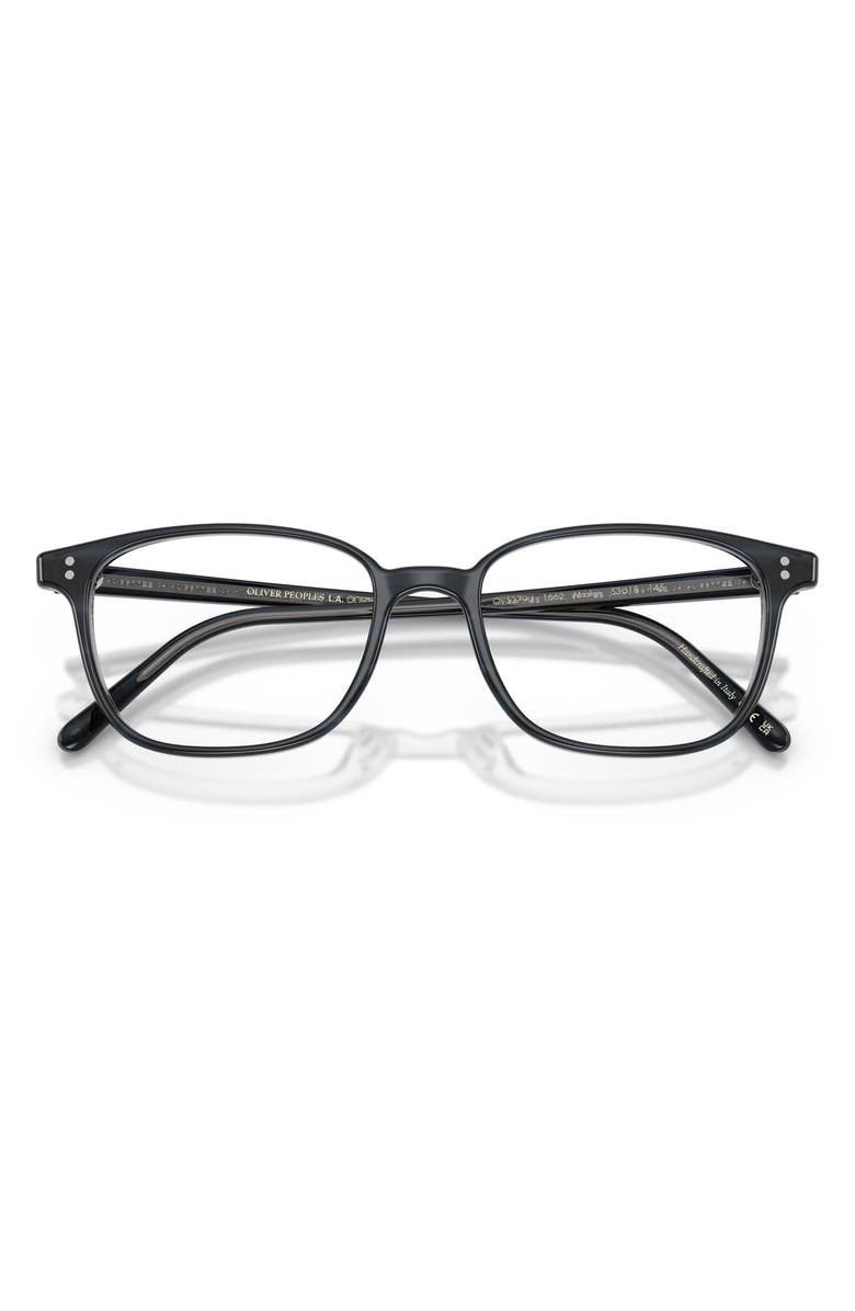 Oliver Peoples 53mm Square Optical Glasses, Alternate, color, Indigo Havana/ Demo Lens