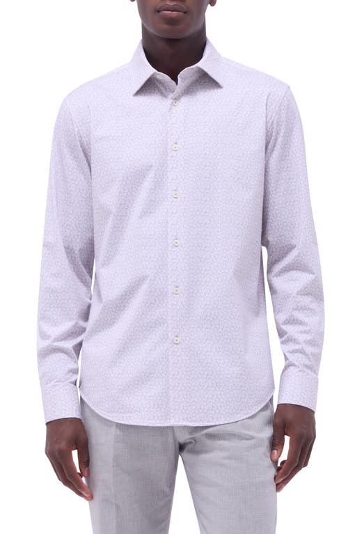 Bugatchi James Ooohcotton® Leaf Print Button-up Shirt In Sand