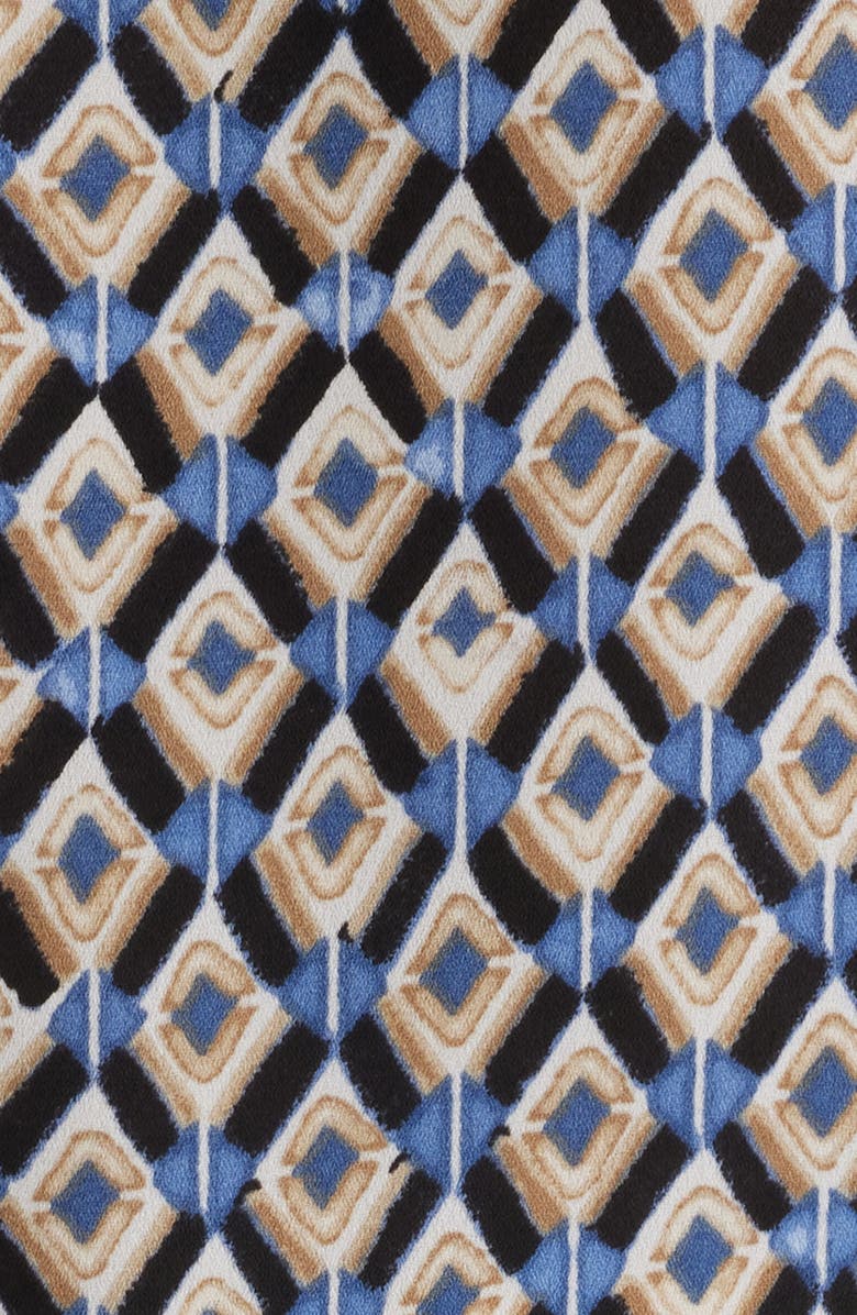AK ANNE KLEIN Print Tulip Sleeve Top, Alternate, color, Blue Jay Multi