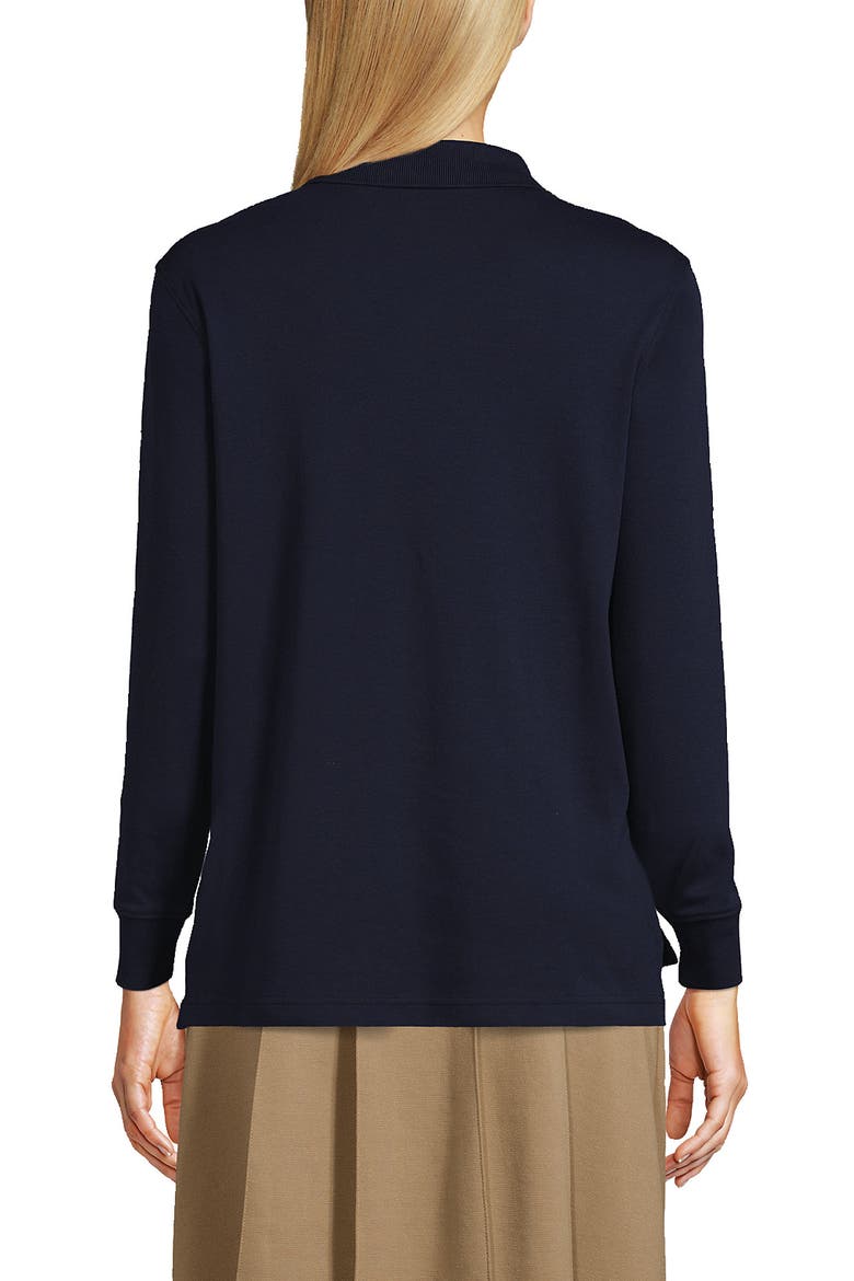 School Uniform  Long Sleeve Interlock Polo Shirt, Alternate, color, Classic Navy