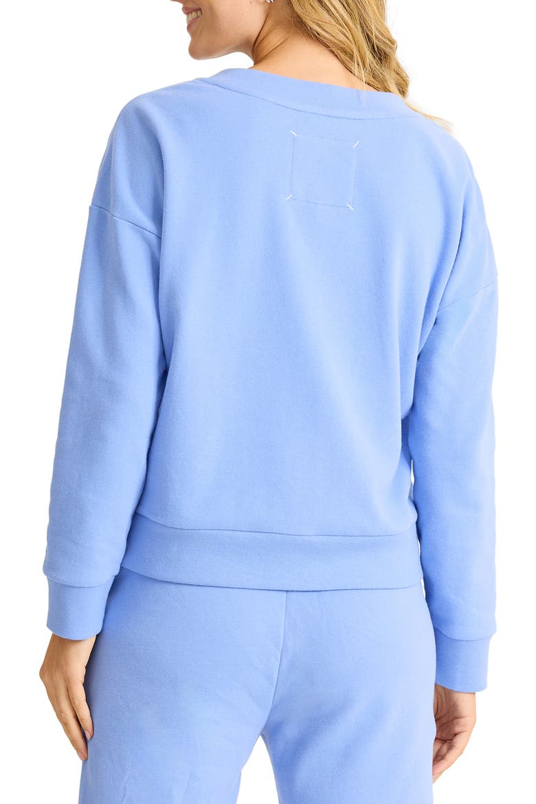 Marina del Mar Cotton V-Neck Sweatshirt, Alternate, color, GRAPE POOLS