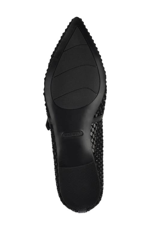 Nine West Bren Rhinestone Mary Jane Mesh Flat In Black 001