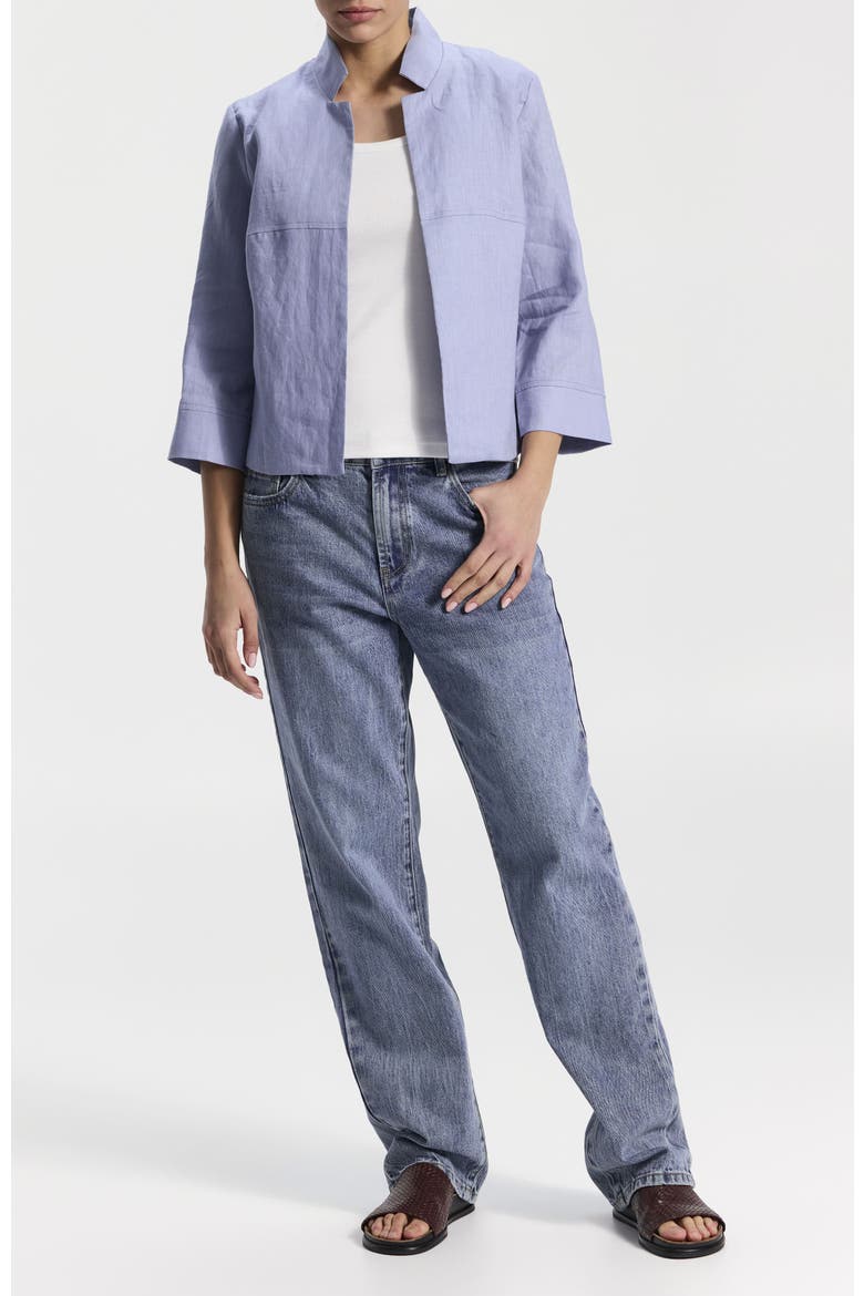 Cropped Linen Jacket, Alternate, color, Light Blue