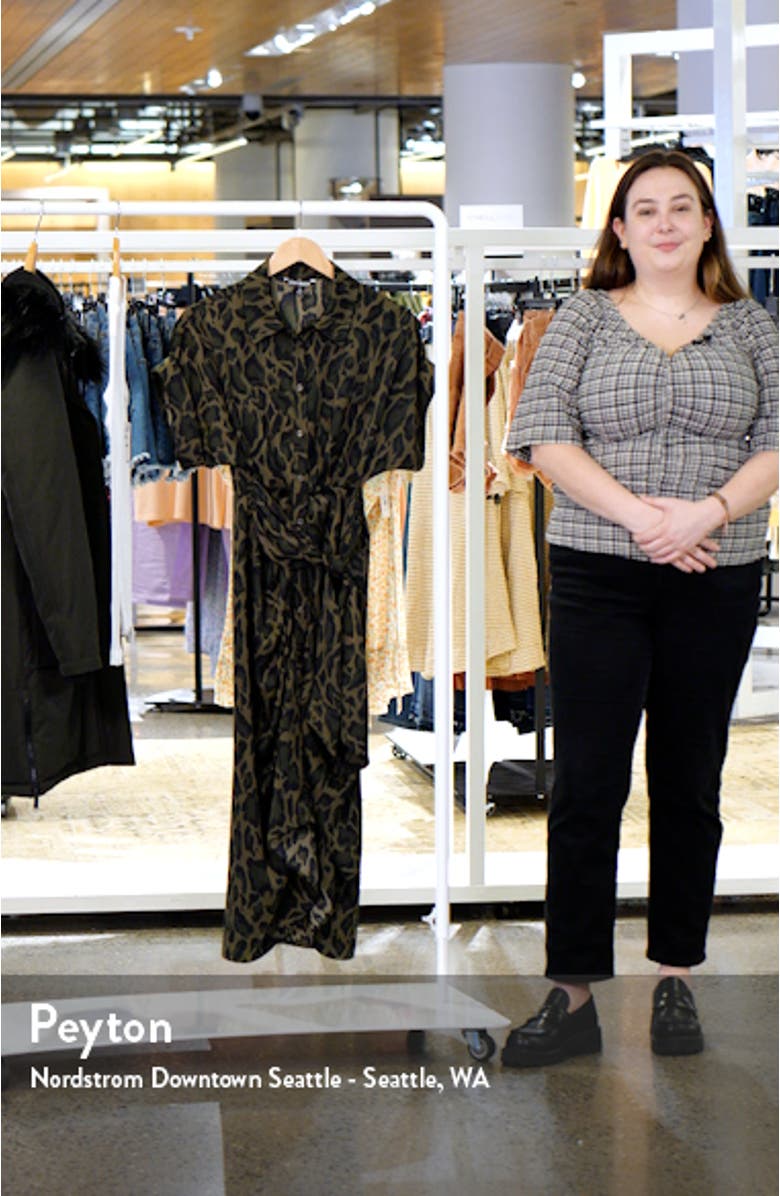Tori Leopard Print Tie Waist Shirtdress, sales video thumbnail