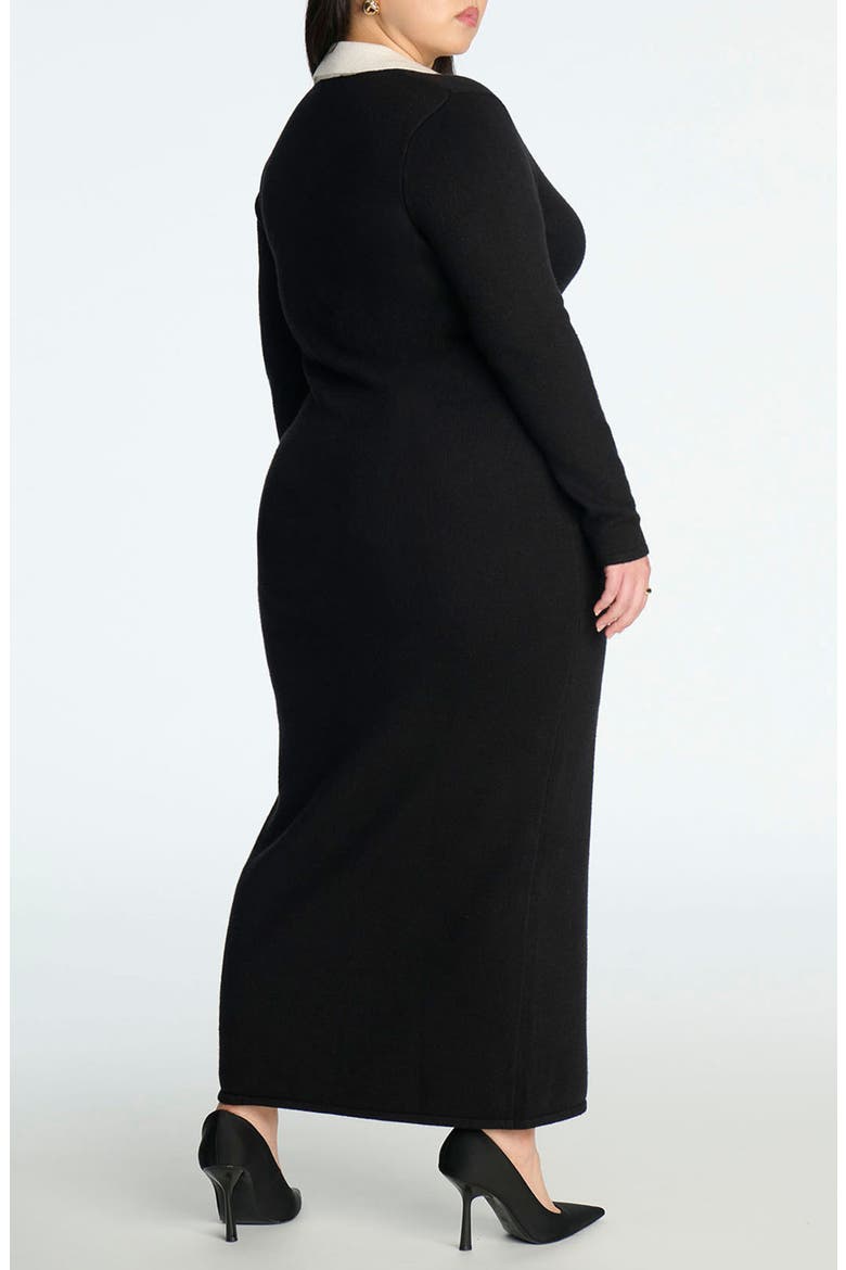 Sweetheart Sweater Dress, Alternate, color, BLACK AND WHITE
