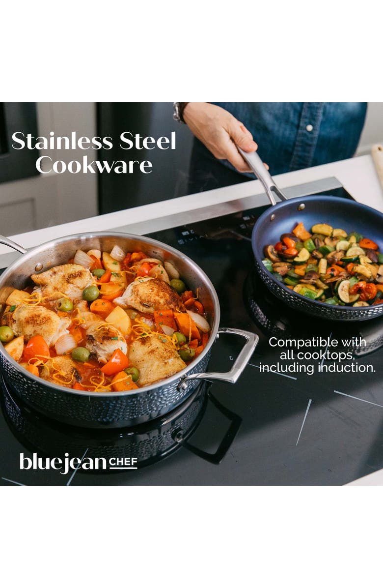 Blue Jean Chef 3-Piece Stainless Steel Cookware Set, Alternate, color, Silver