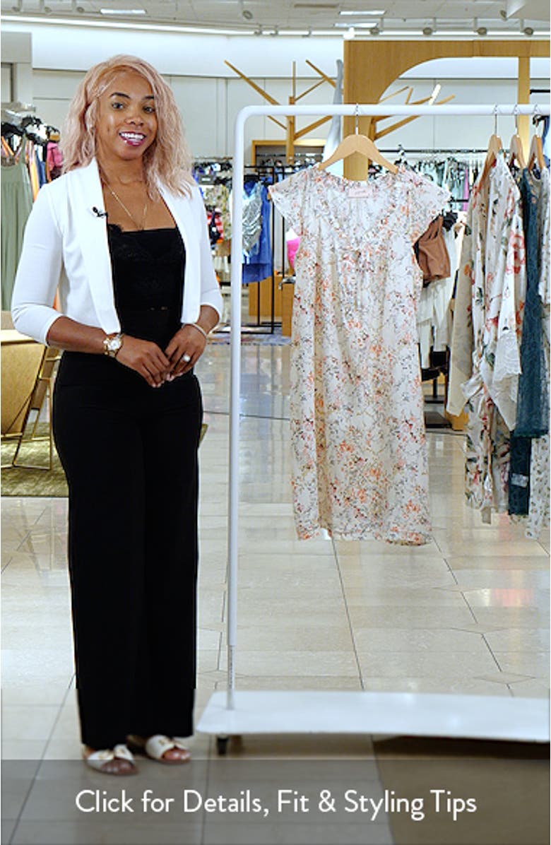 Yolly Flutter Neck Cotton Sateen Nightgown, sales video thumbnail