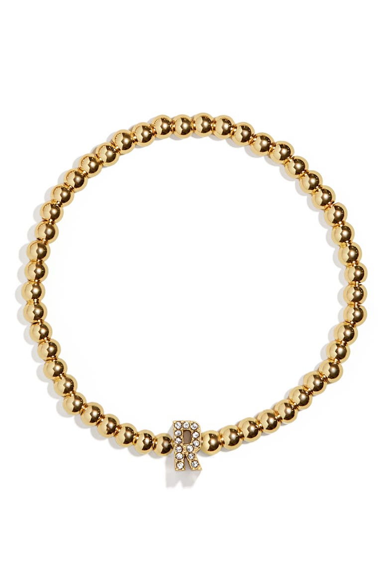Pisa Pavé Initial Bracelet, Main, color, GOLD R