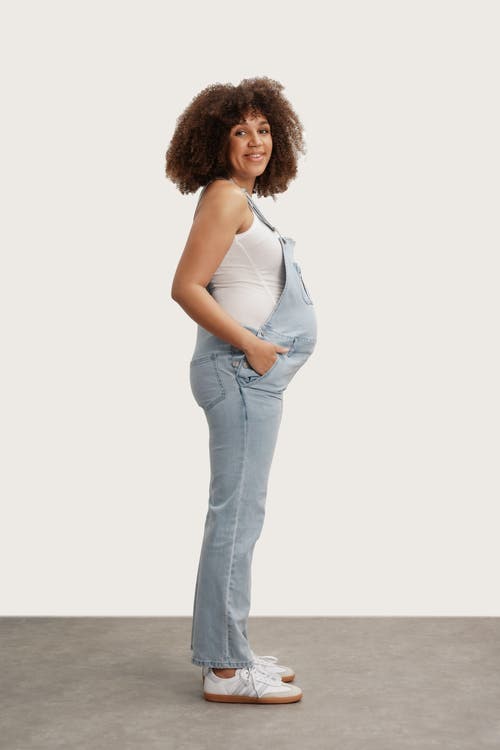 Nom Maternity Mae Maternity Overalls In Blue