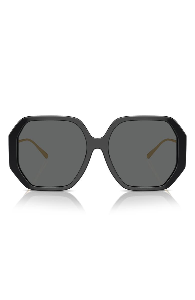 Tory Burch 57mm Irregular Sunglasses, Main, color, 