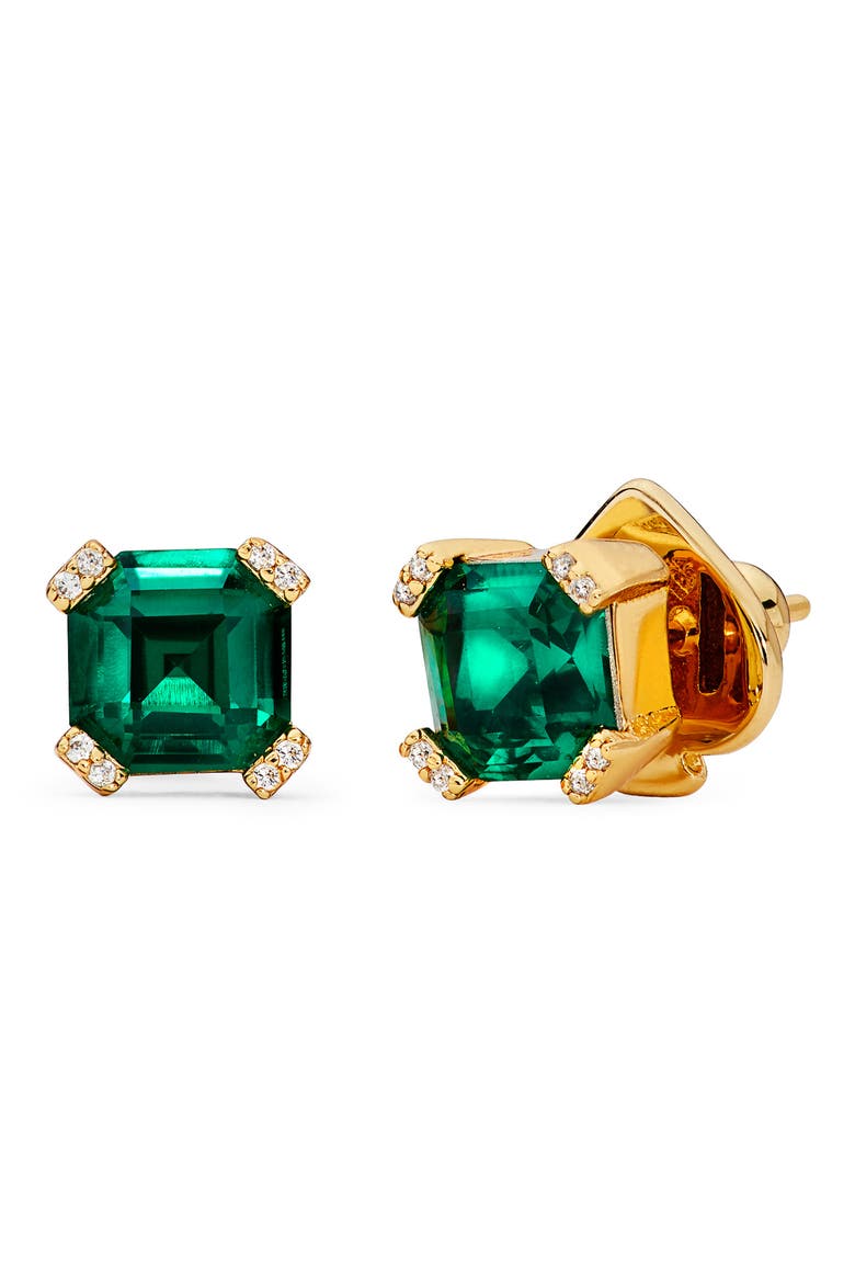 stud earrings, Main, color, GREEN/ GOLD