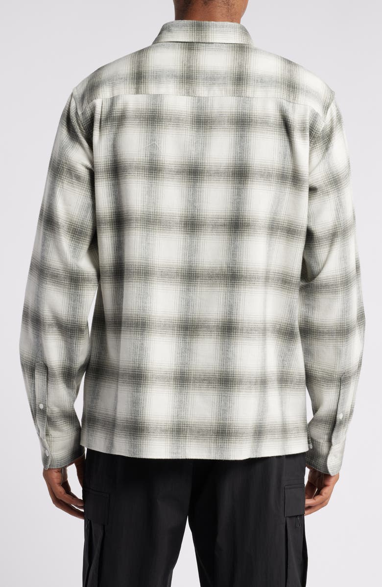 Saturdays NYC Mickey Shadow Check Cotton Blend Flannel Button-Up Shirt, Alternate, color, 